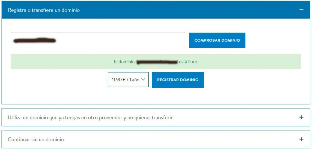 Registro de dominio disponible en LucusHost